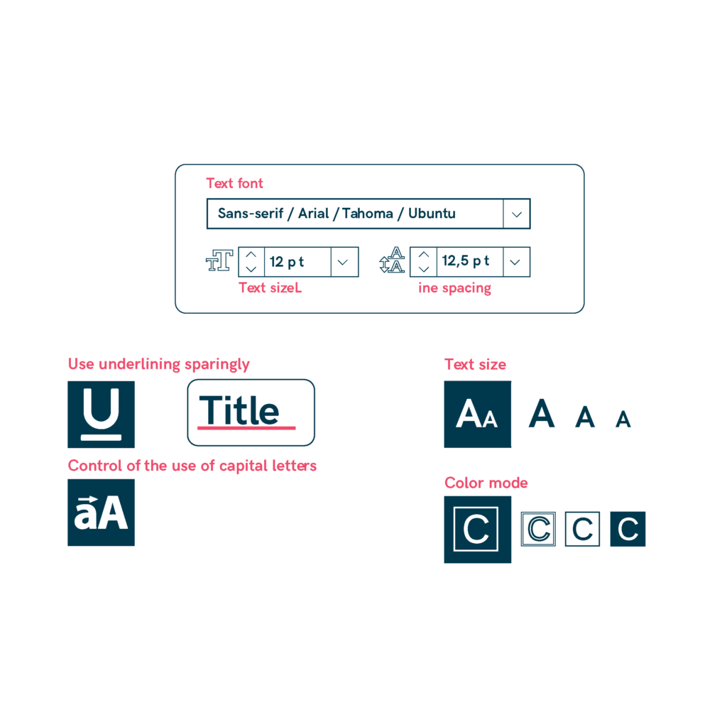 Design system guidelines for typography and styling.